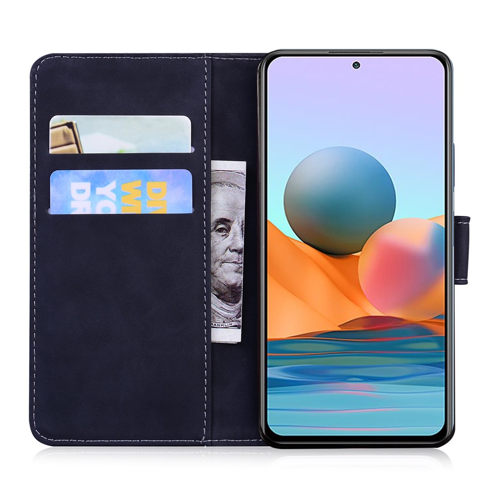 Tiger Pattern Imprinting Stand Wallet Case Leather Cover for Xiaomi Redmi Note 10 Pro/Note 10 Pro Max - Black-6