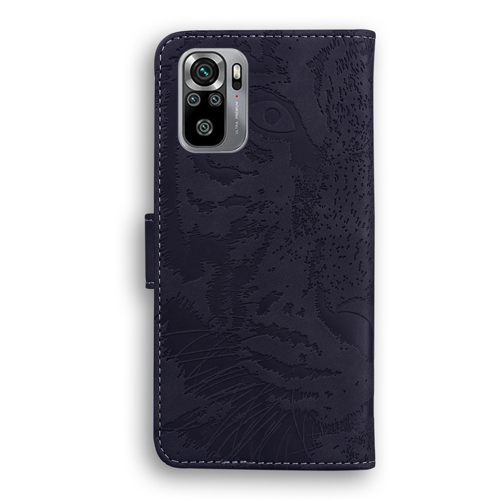 Tiger Pattern Imprinting Wallet Design Leather Stand Cover Case for Xiaomi Redmi Note 10 4G/Note 10S - Black-4