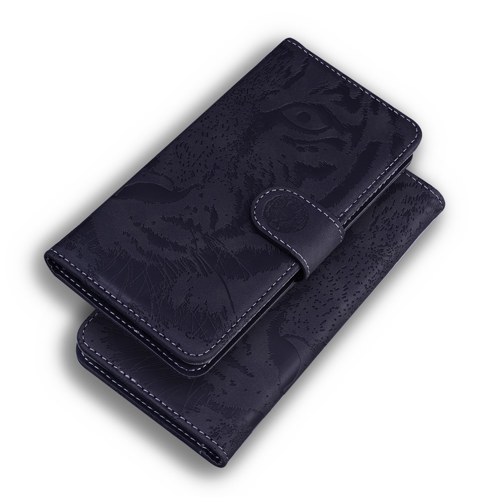 Tiger Pattern Imprinting Wallet Design Leather Stand Cover Case for Xiaomi Redmi Note 10 4G/Note 10S - Black-7
