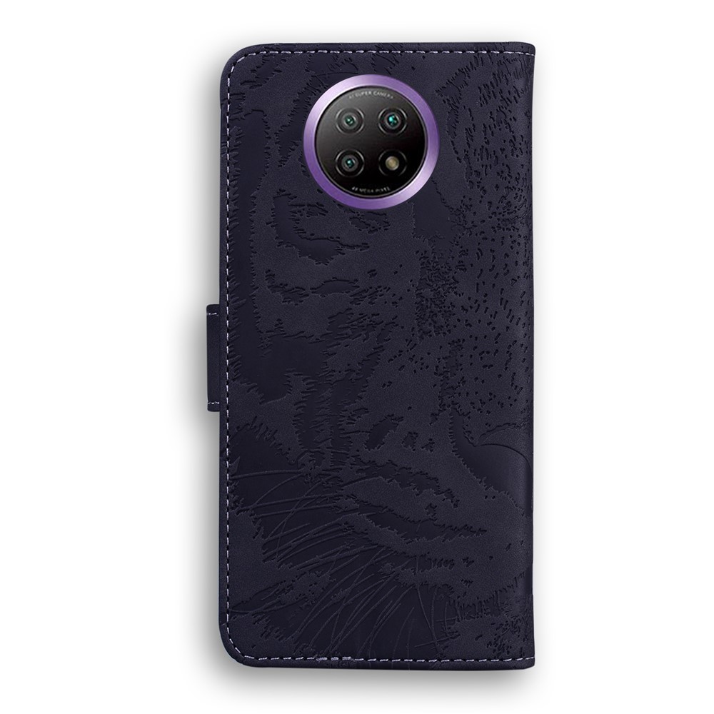 Stand Wallet Design Tiger Pattern Imprinting Leather Cover Case for Xiaomi Redmi Note 9 5G/Note 9T 5G - Black-4