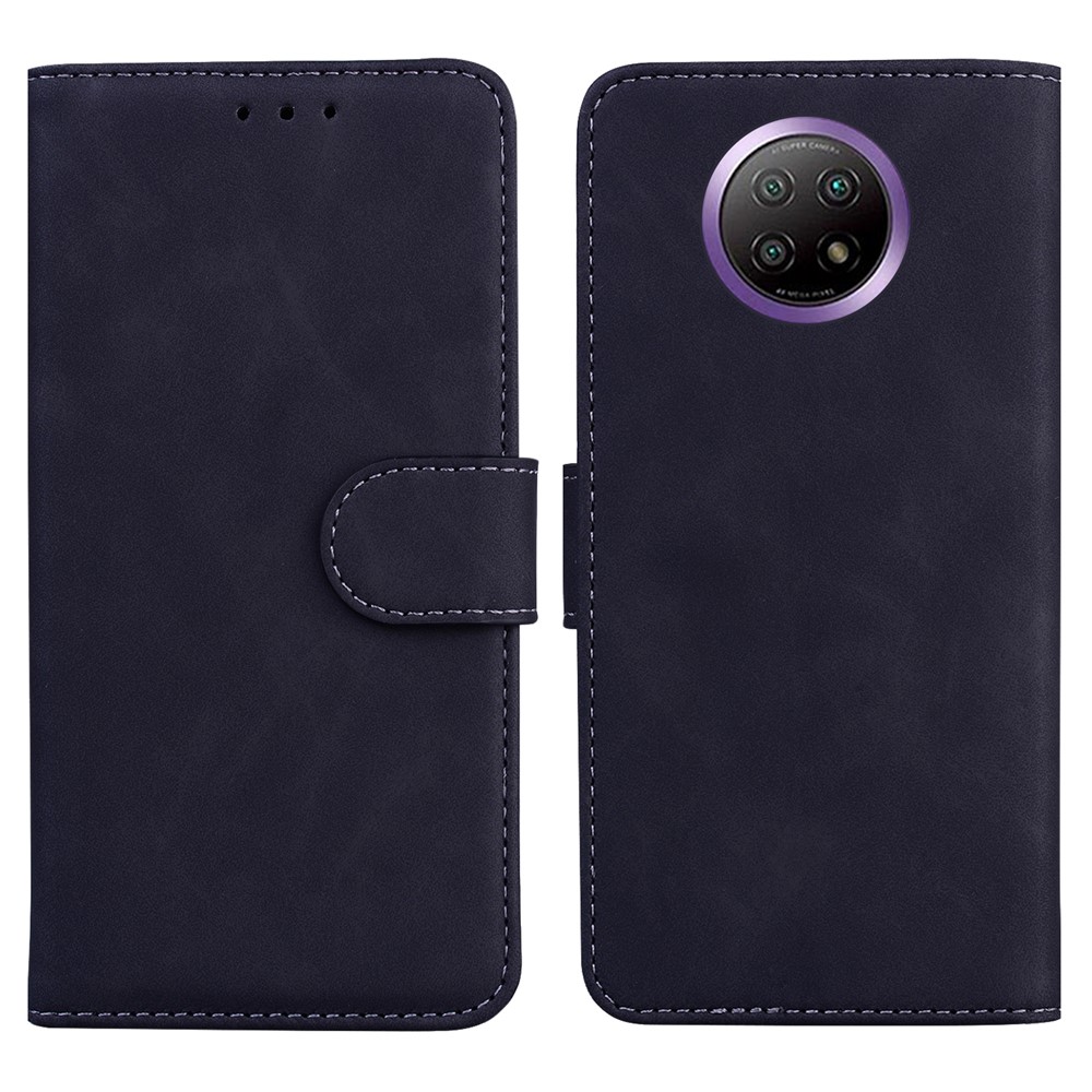 Folio Flip Full Protection Leather Phone Case with Wallet Stand for Xiaomi Redmi Note 9 5G/Note 9T 5G - Black-1