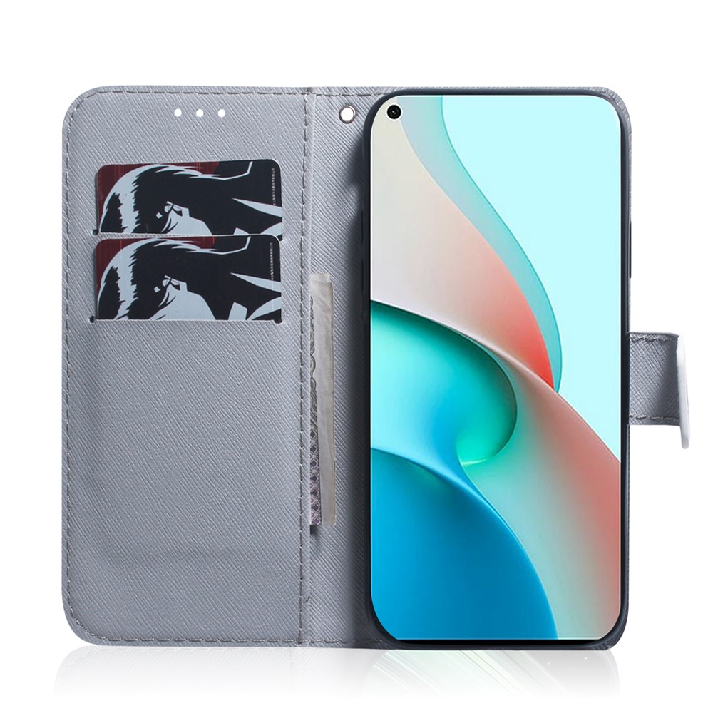 Pattern Printing Leather Phone Protective Shell Case with Wallet Design for Xiaomi Redmi Note 9 5G/Note 9T 5G - Wolf-3