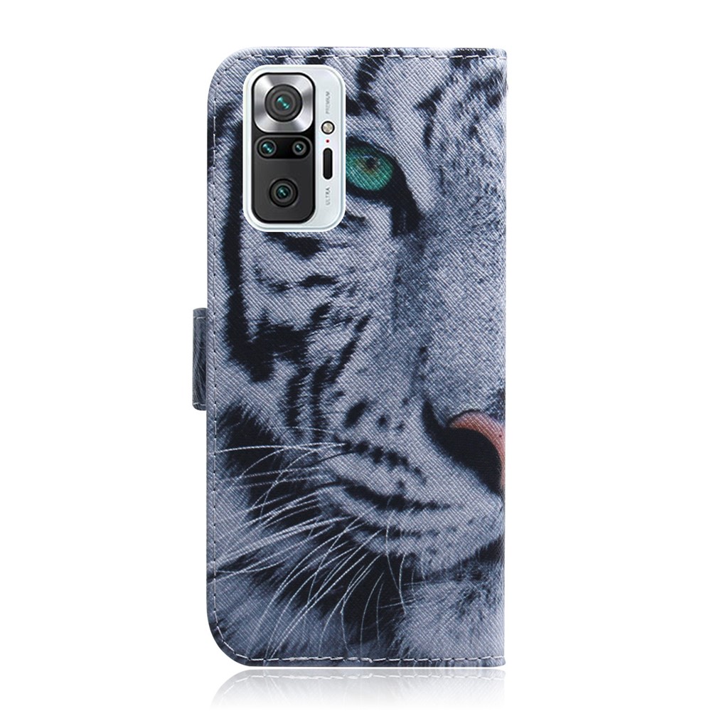 Pattern Printing Wallet Design Leather Protective Shell Case with Stand for Xiaomi Redmi Note 10 Pro/Note 10 Pro Max - Tiger-2
