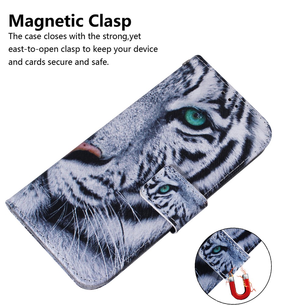 Pattern Printing Wallet Design Leather Protective Shell Case with Stand for Xiaomi Redmi Note 10 Pro/Note 10 Pro Max - Tiger-6