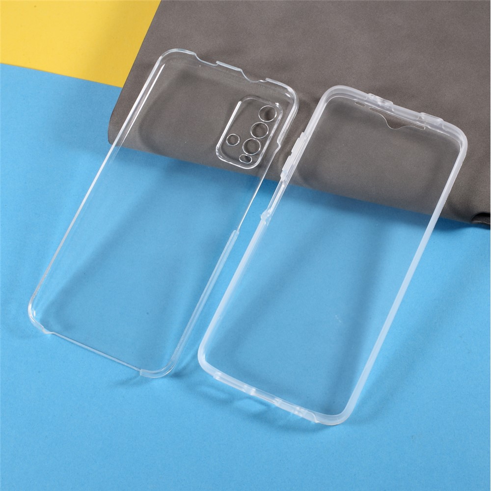 2 in 1 PET Front Cover + TPU Edge + Acrylic Back Panel Clear Full Protective Hybrid Shell for Xiaomi Redmi 9T/9 Power/Note 9 4G (Qualcomm Snapdragon 662)