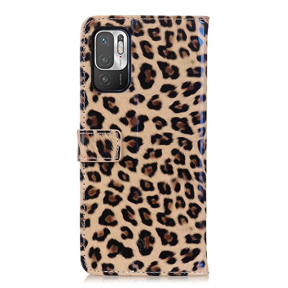 Leopard Print Mobile Phone Full-Protection Wallet Stand Cover Case for Xiaomi Redmi Note 10 5G-3