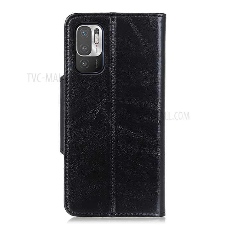 Magnetic Clasp Leather Protection Case Wallet Stand Phone Cover Shell for Xiaomi Redmi Note 10 5G - Black-3