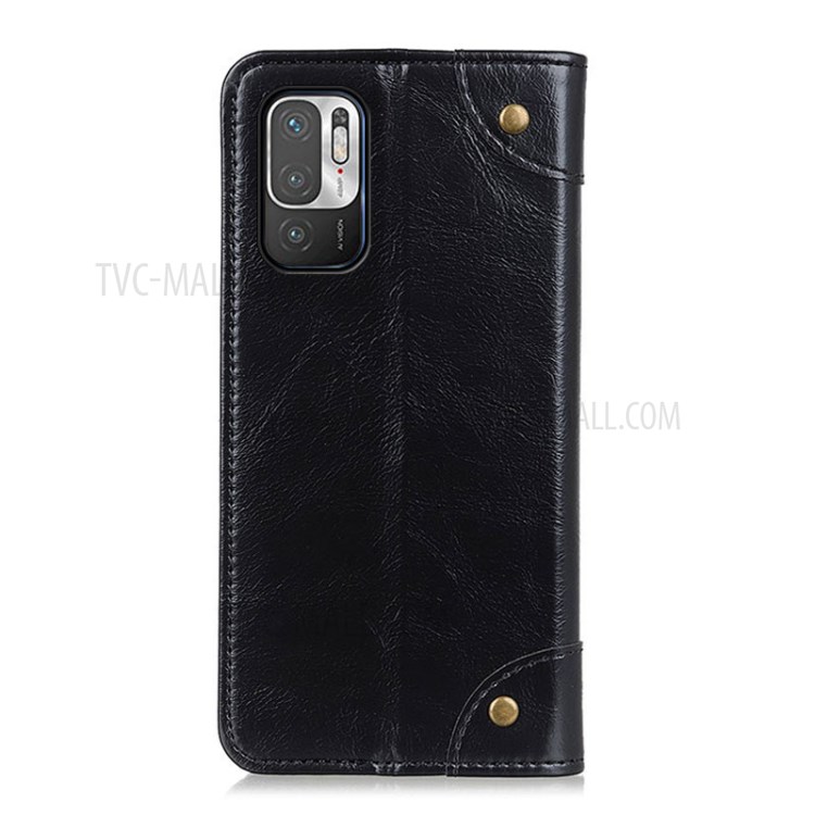 Magnetic Auto-Absorbed Card Slots Wallet Stand Leather Case Shell for Xiaomi Redmi Note 10 5G - Black-3