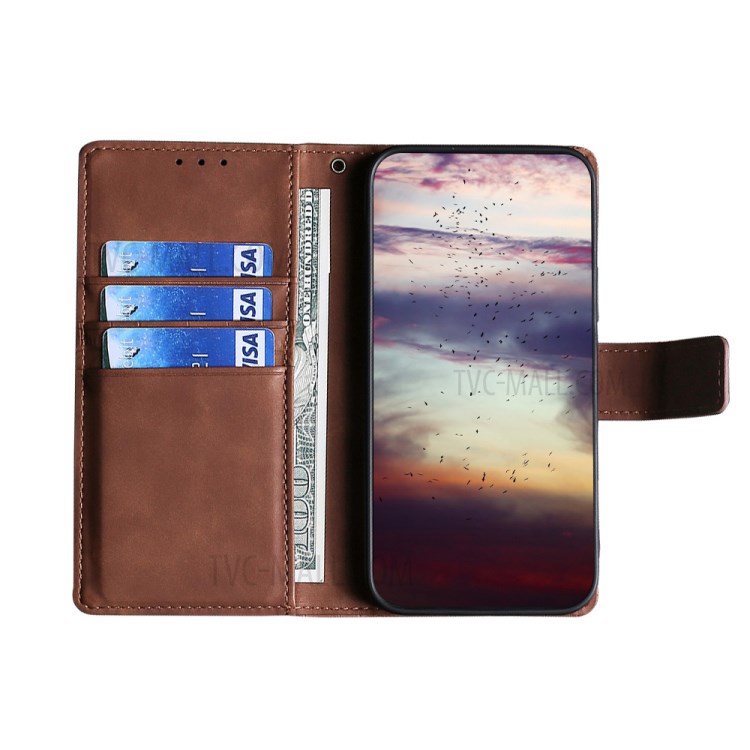 Quality Leather Crocodile Skin Texture Stand Wallet Case for Xiaomi Mi 11 - Brown-4