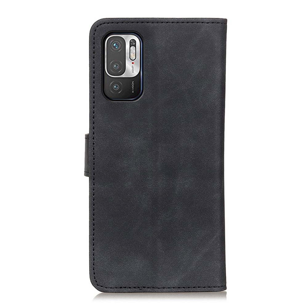 KHAZNEH Wallet Design Retro Grain Style PU Leather Case with Stand for Xiaomi Redmi Note 10 5G - Black-3