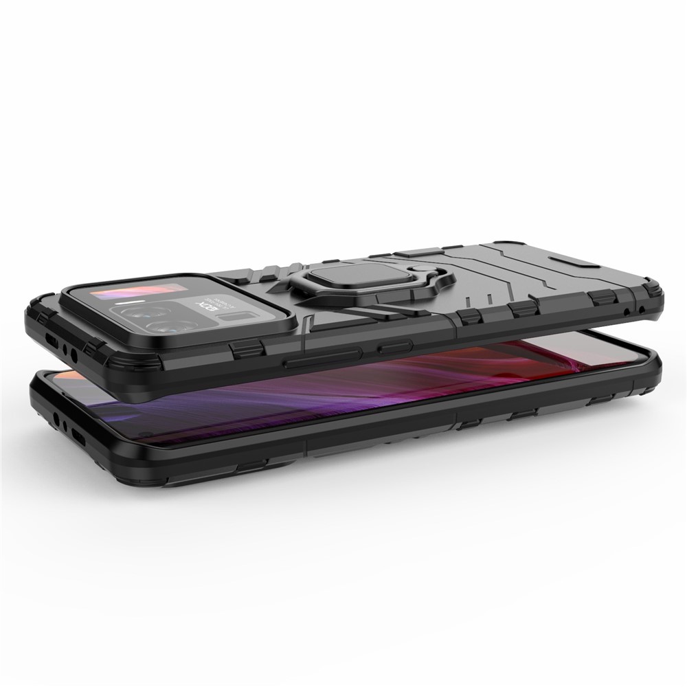 COOL GUARD 2-IN-1 Well-geschützter Ringhalter Kickstand PC TPU Hybrid-Hülle Für Xiaomi Mi 11 Ultra - Schwarz