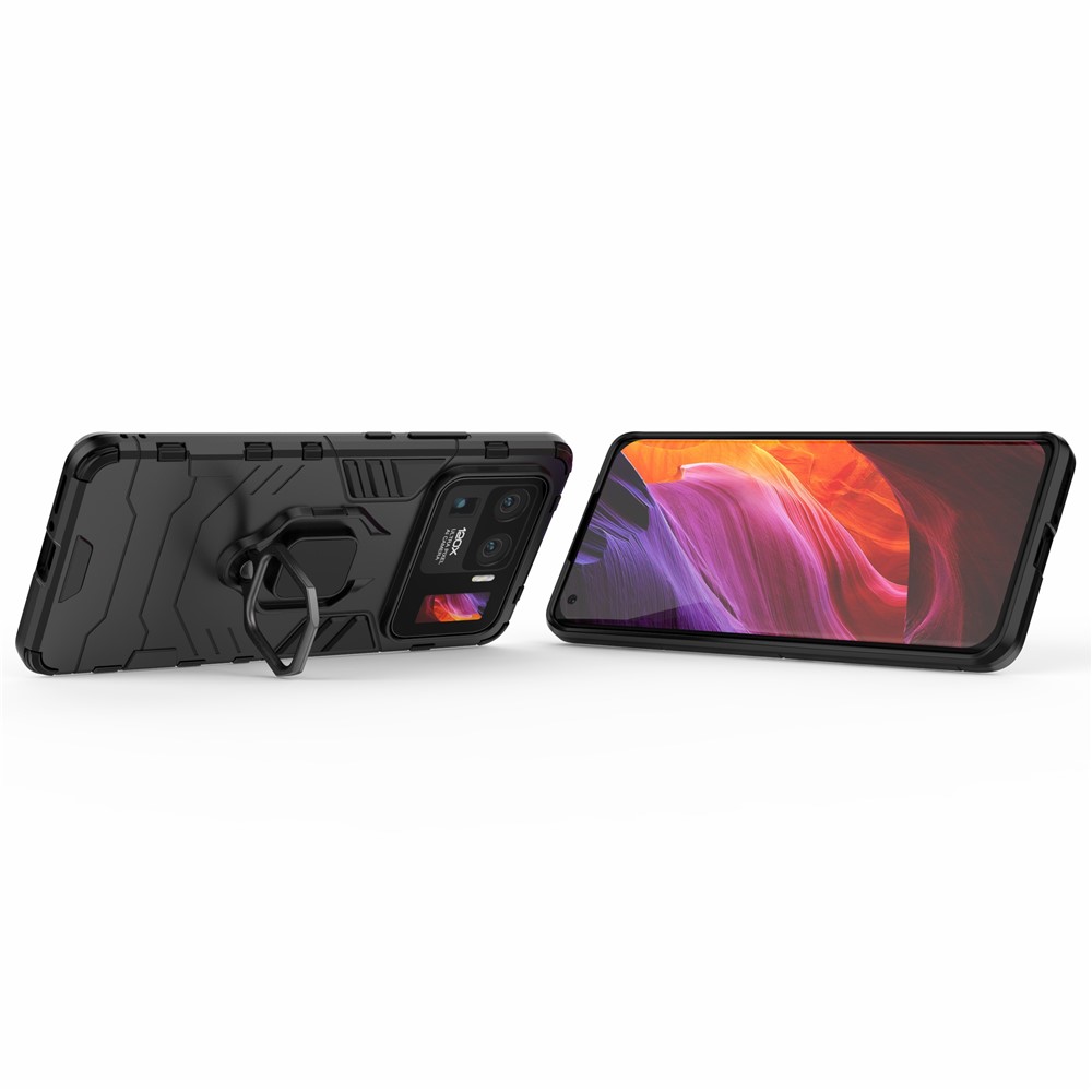 COOL GUARD 2-IN-1 Well-geschützter Ringhalter Kickstand PC TPU Hybrid-Hülle Für Xiaomi Mi 11 Ultra - Schwarz