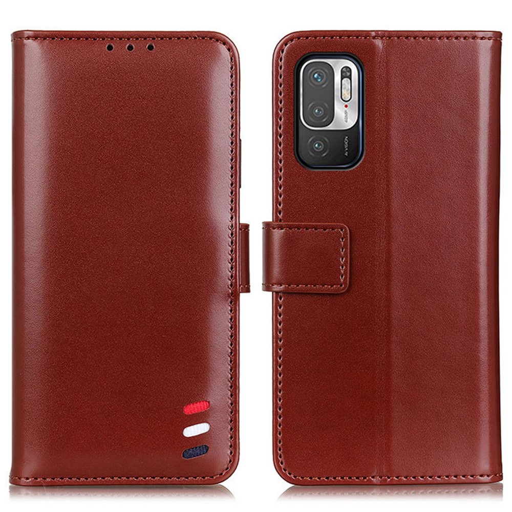 PU Leather Stand Wallet Case for Xiaomi Redmi Note 10 5G - Brown-1