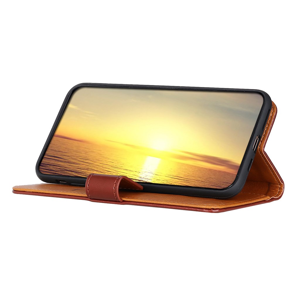 PU Leather Stand Wallet Case for Xiaomi Redmi Note 10 5G - Brown-5