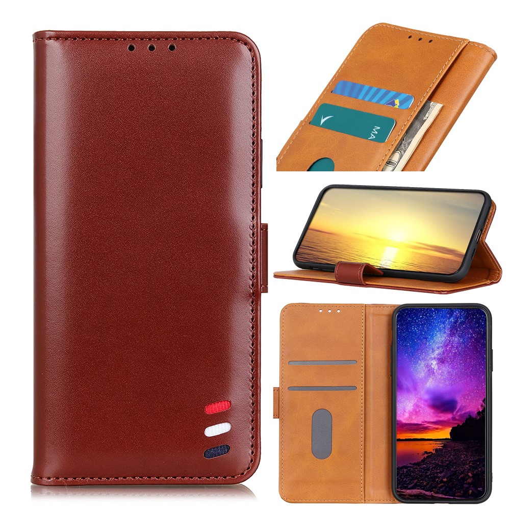 PU Leather Stand Wallet Case for Xiaomi Redmi Note 10 5G - Brown-7