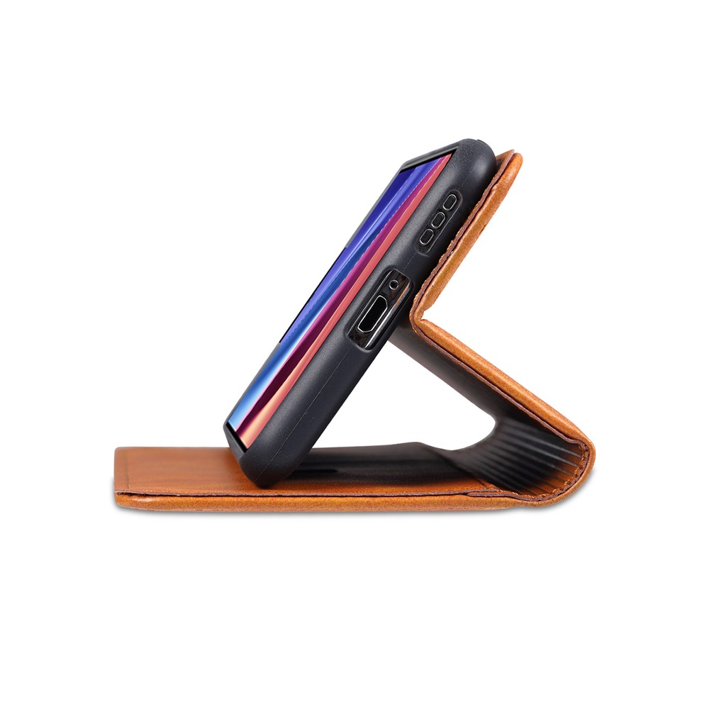 AZNS Auto-absorbed Magnet Well-Protected Full Protection Leather Stand Mobile Shell Case for Xiaomi Redmi K40/K40 Pro/Poco F3 - Brown-9