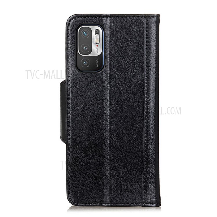 PU Leather Wallet Design Phone Case with Stand for Xiaomi Redmi Note 10 5G Full Protection Cover - Black-3