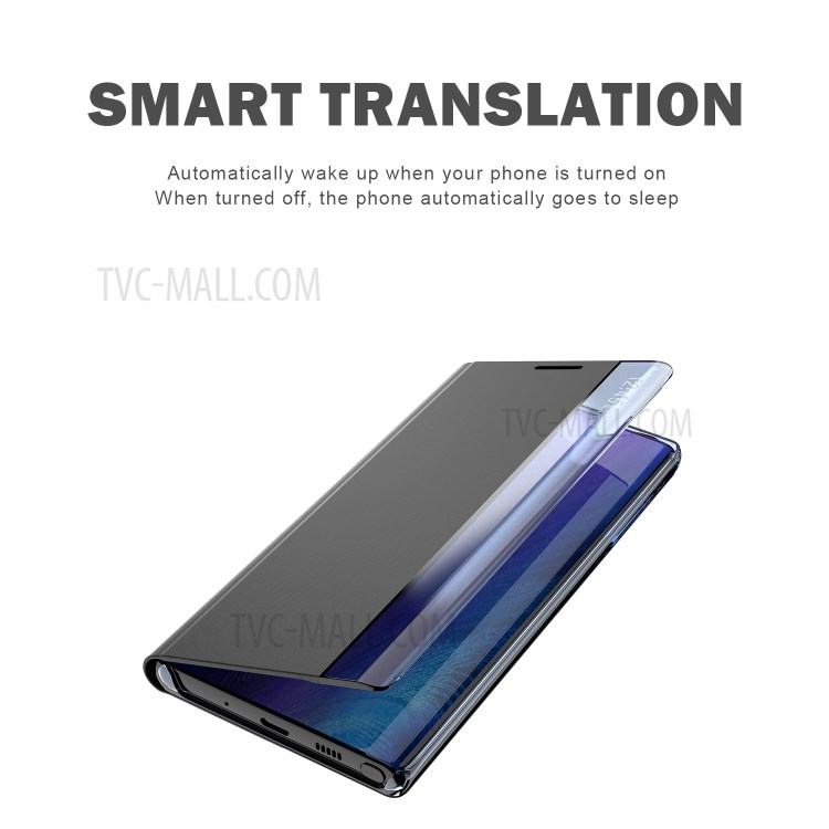 Flip Leather Auto-absorbed Protector Stand Shell Case with View Window for Xiaomi Redmi K40/K40 Pro - Dark Blue-5