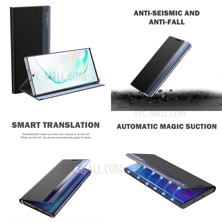 Flip Leather Auto-absorbed Protector Stand Shell Case with View Window for Xiaomi Redmi K40/K40 Pro - Dark Blue-7