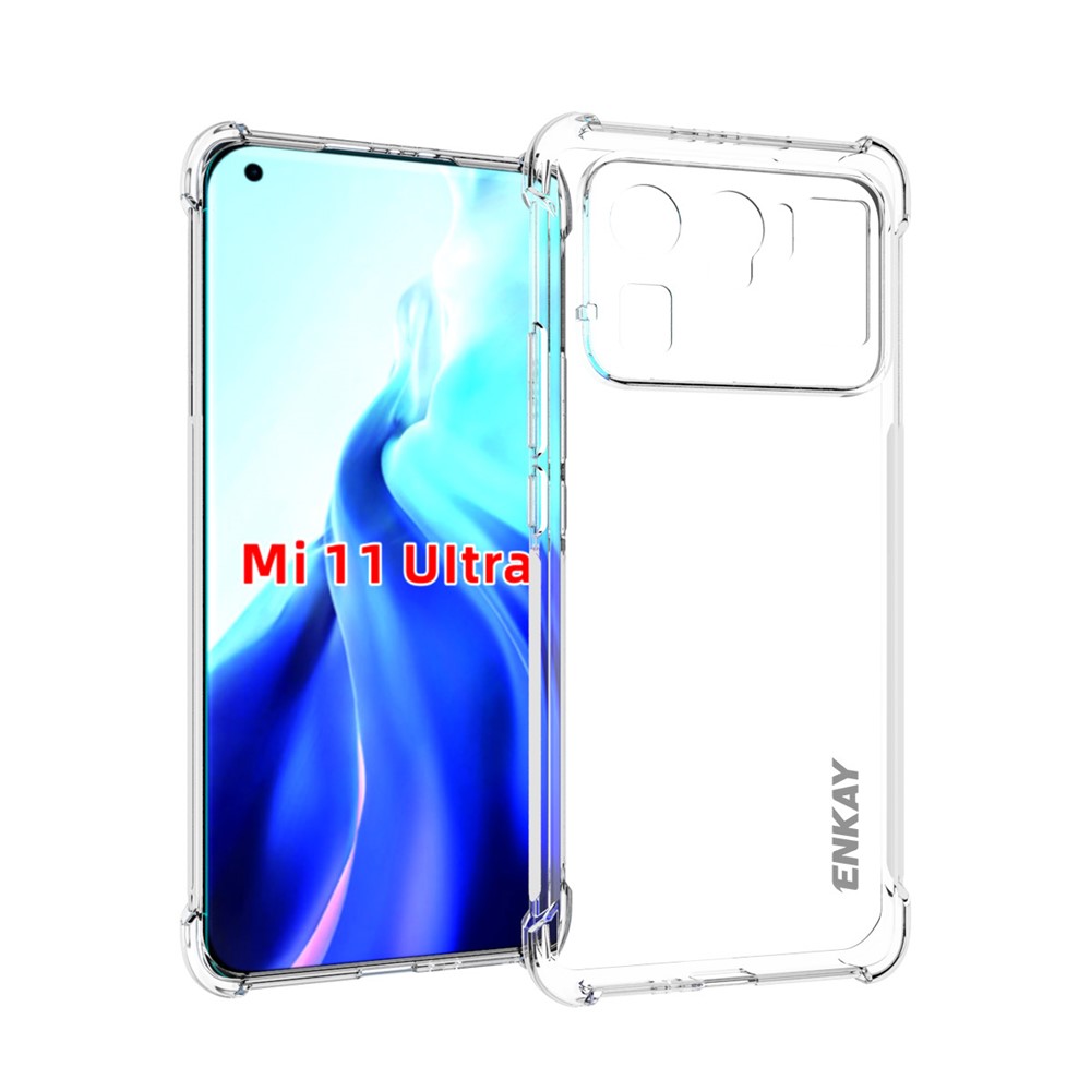 ENKAY ENK-PC113 Thicken Cushion Anti-slip Flexible Transparent TPU Cover Case for Xiaomi Mi 11 Ultra-1