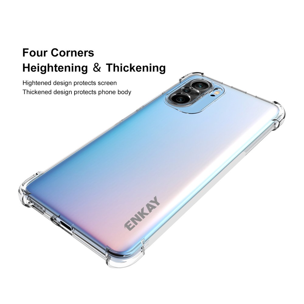 ENKAY ENK-PC103 4 Corners Thicken Airbag Anti-slip Flexible Transparent TPU Cover Case for Xiaomi Redmi K40/K40 Pro/K40 Pro+-2