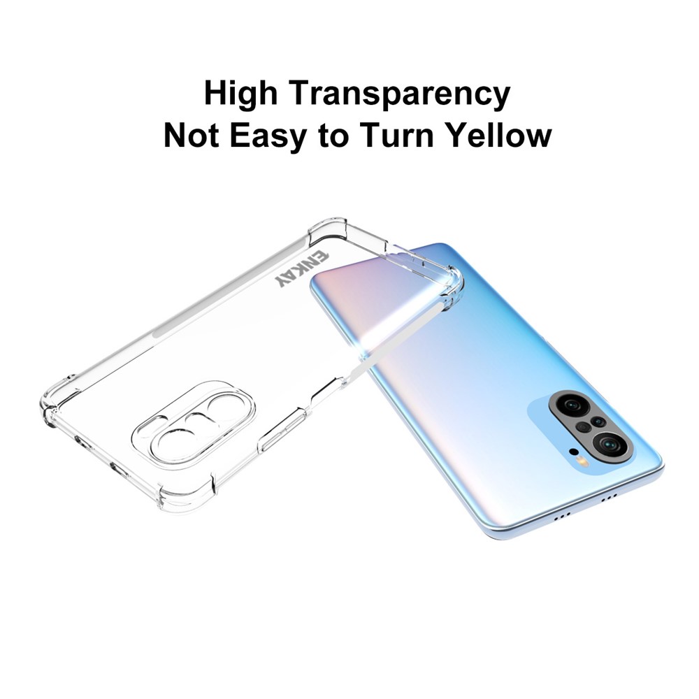 ENKAY ENK-PC103 4 Corners Thicken Airbag Anti-slip Flexible Transparent TPU Cover Case for Xiaomi Redmi K40/K40 Pro/K40 Pro+-5
