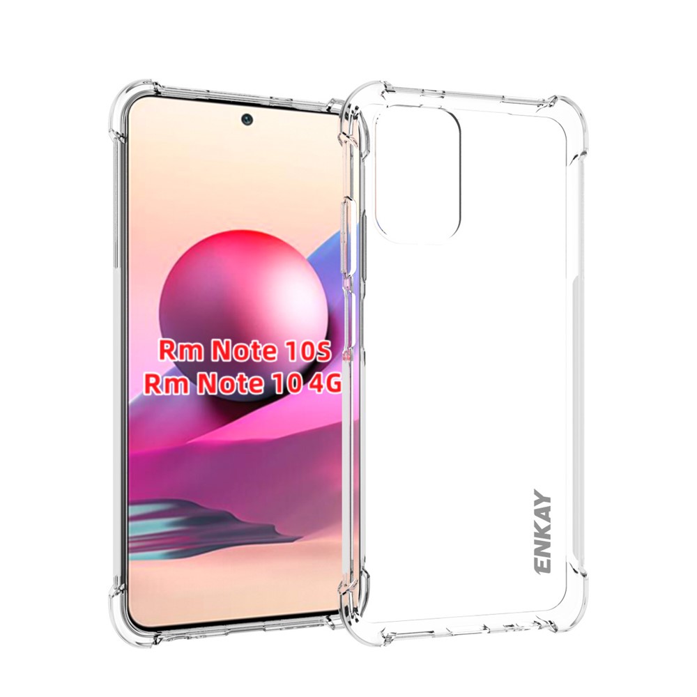 ENKAY ENK-PC115 Thicken 4 Corners Airbag Transparent Anti-slip Flexible TPU Cover Case for Xiaomi Redmi Note 10 4G/Note 10S-1