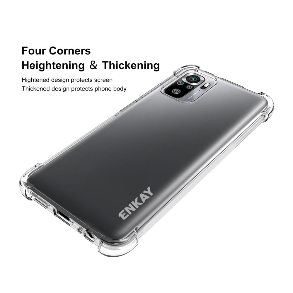 ENKAY ENK-PC115 Thicken 4 Corners Airbag Transparent Anti-slip Flexible TPU Cover Case for Xiaomi Redmi Note 10 4G/Note 10S-2