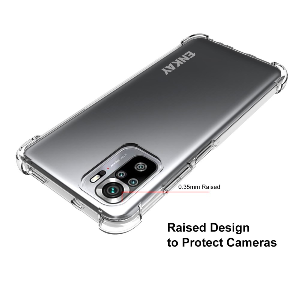 ENKAY ENK-PC115 Thicken 4 Corners Airbag Transparent Anti-slip Flexible TPU Cover Case for Xiaomi Redmi Note 10 4G/Note 10S-3