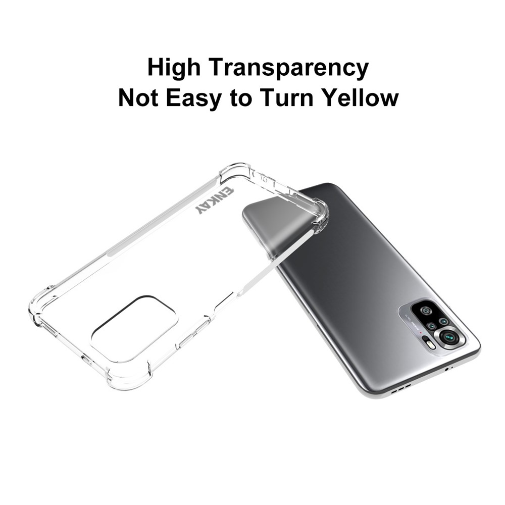 ENKAY ENK-PC115 Thicken 4 Corners Airbag Transparent Anti-slip Flexible TPU Cover Case for Xiaomi Redmi Note 10 4G/Note 10S-5