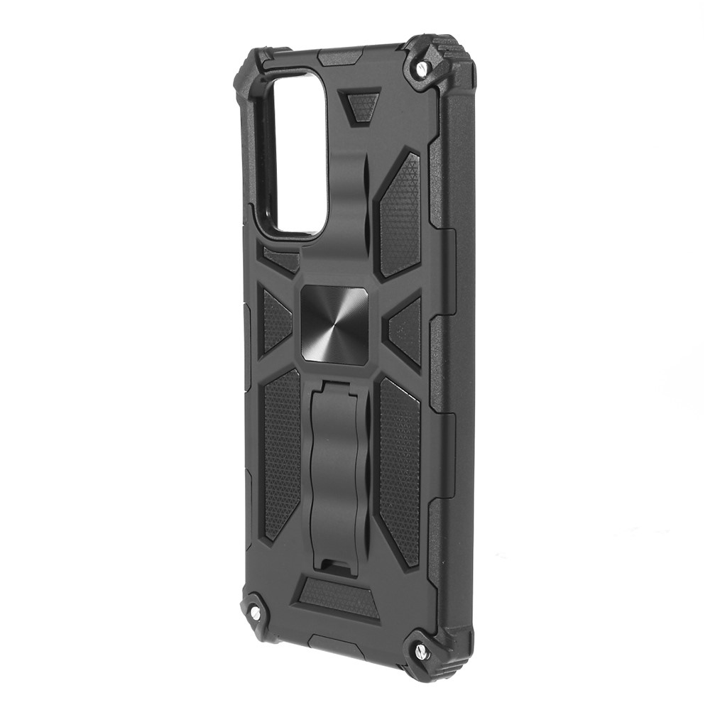Armor PC TPU Shockproof Phone Case with Kickstand and Magnetic Metal Sheet for Xiaomi Redmi Note 10 Pro - Black-2