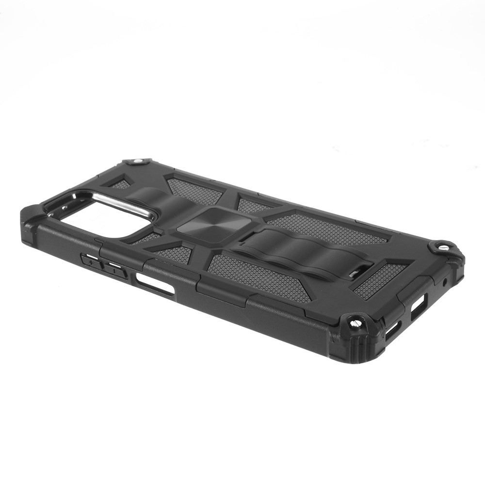 Armor PC TPU Shockproof Phone Case with Kickstand and Magnetic Metal Sheet for Xiaomi Redmi Note 10 Pro - Black-4