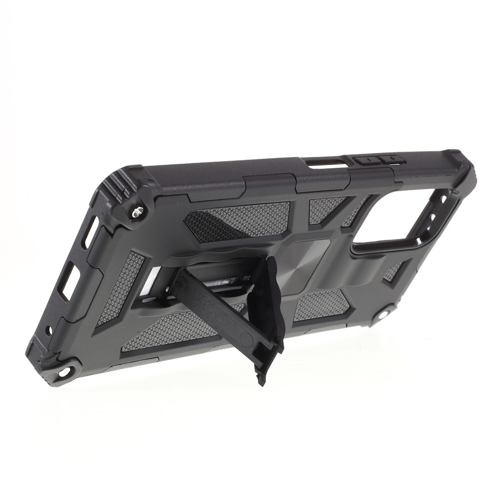 Armor PC TPU Shockproof Phone Case with Kickstand and Magnetic Metal Sheet for Xiaomi Redmi Note 10 Pro - Black-6