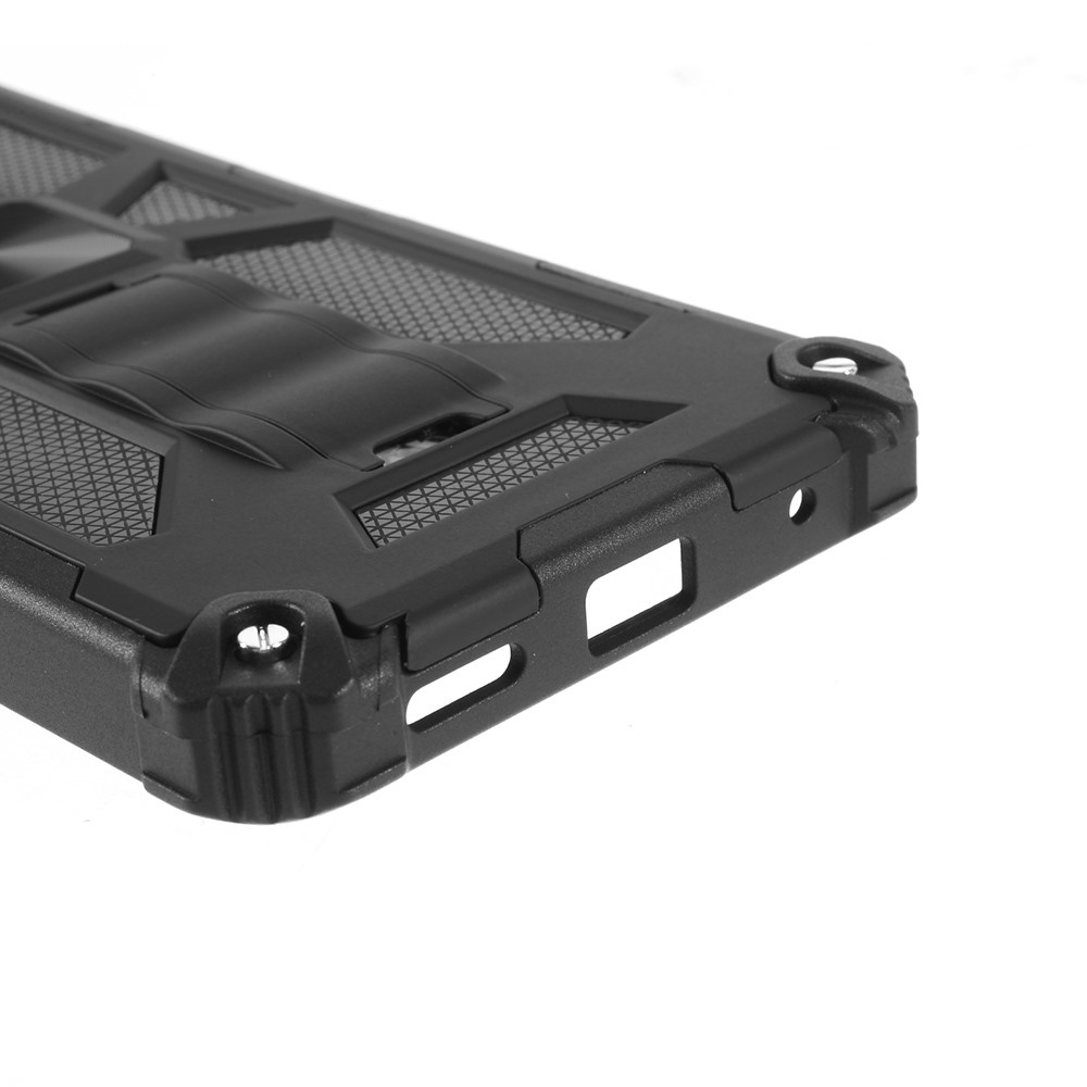 Armor PC TPU Shockproof Phone Case with Kickstand and Magnetic Metal Sheet for Xiaomi Redmi Note 10 Pro - Black-7