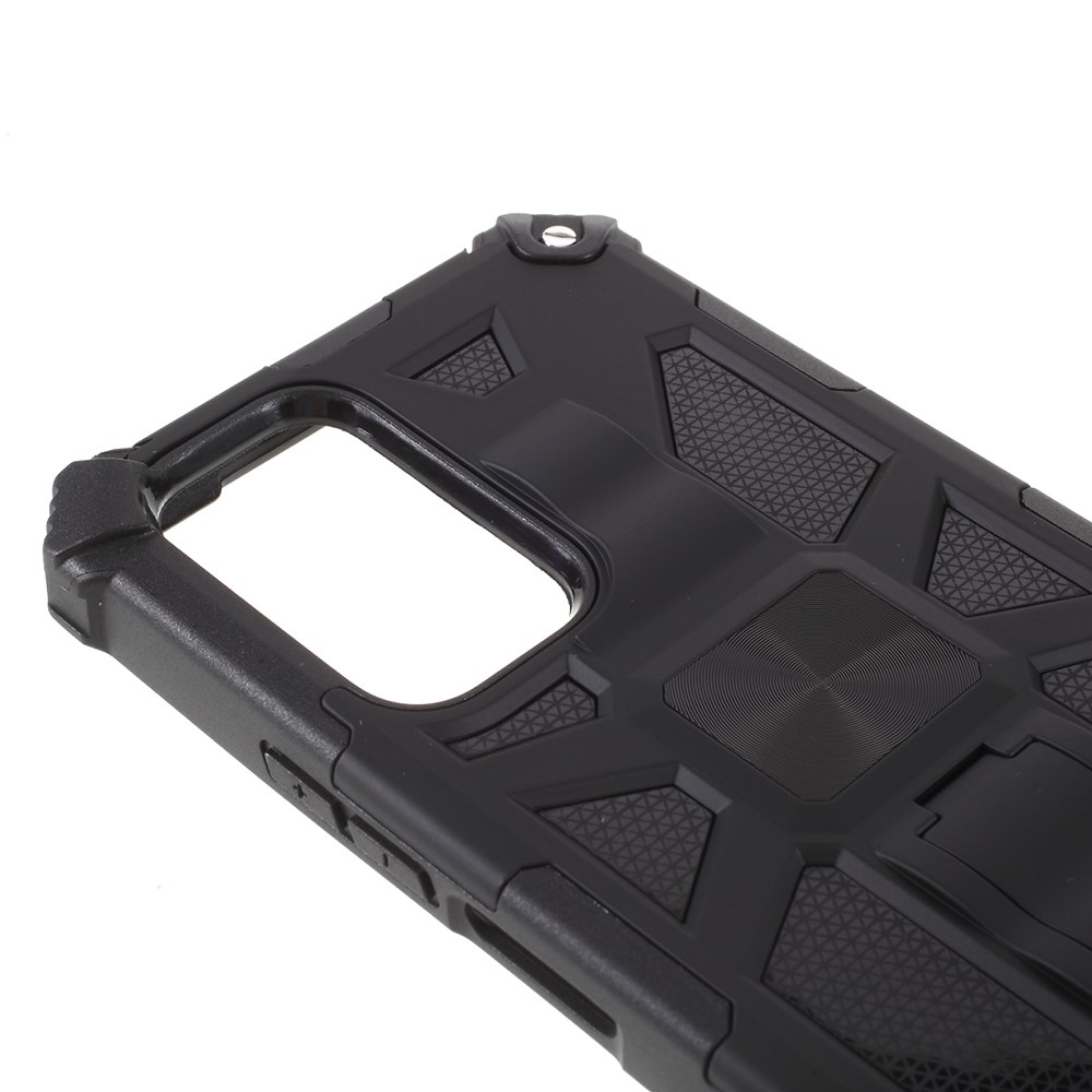Armor PC TPU Shockproof Phone Case with Kickstand and Magnetic Metal Sheet for Xiaomi Redmi Note 10 Pro - Black-8