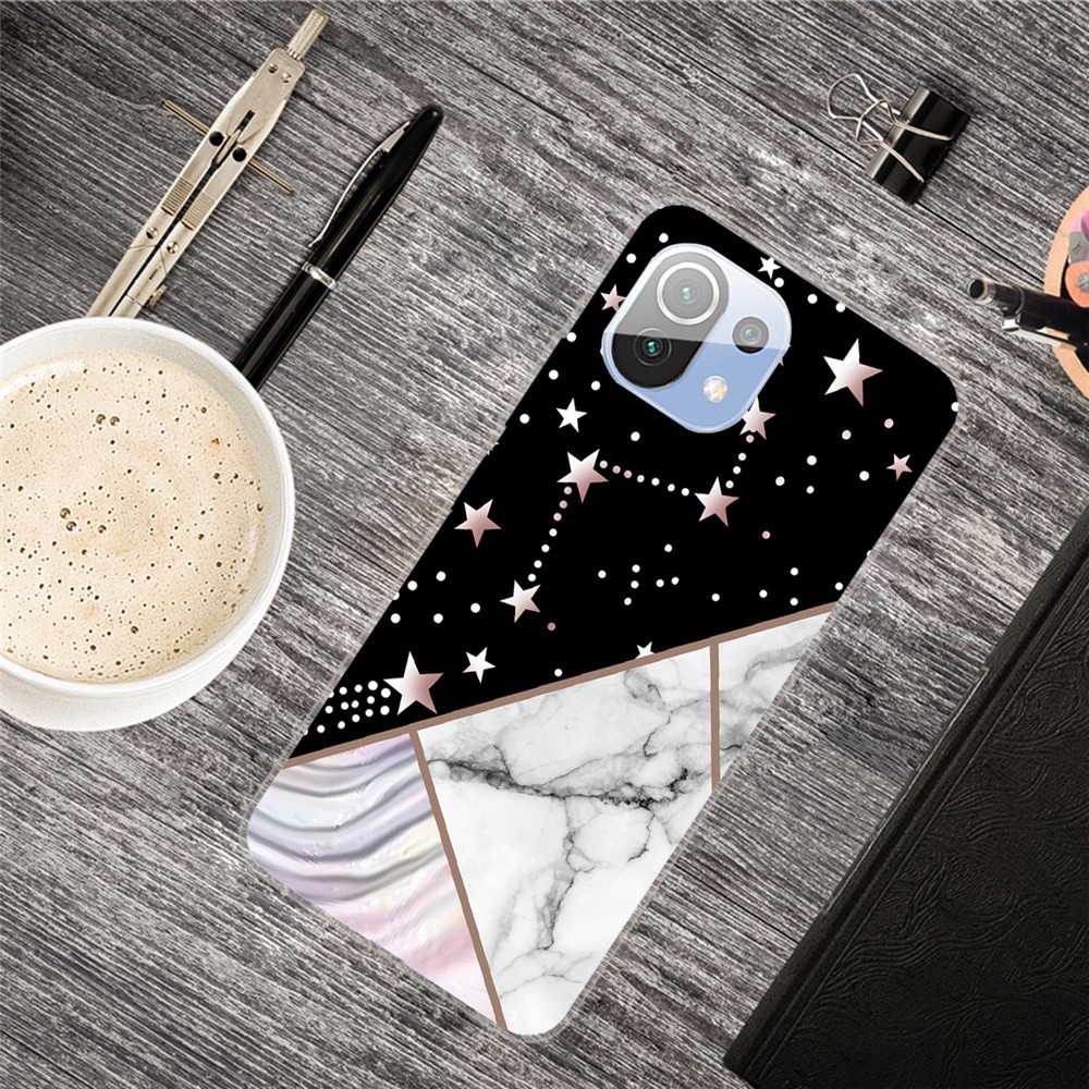 Soft TPU Marble Pattern Phone Protection Back Cover Case for Xiaomi Mi 11 Lite 4G/5G - Style A-2