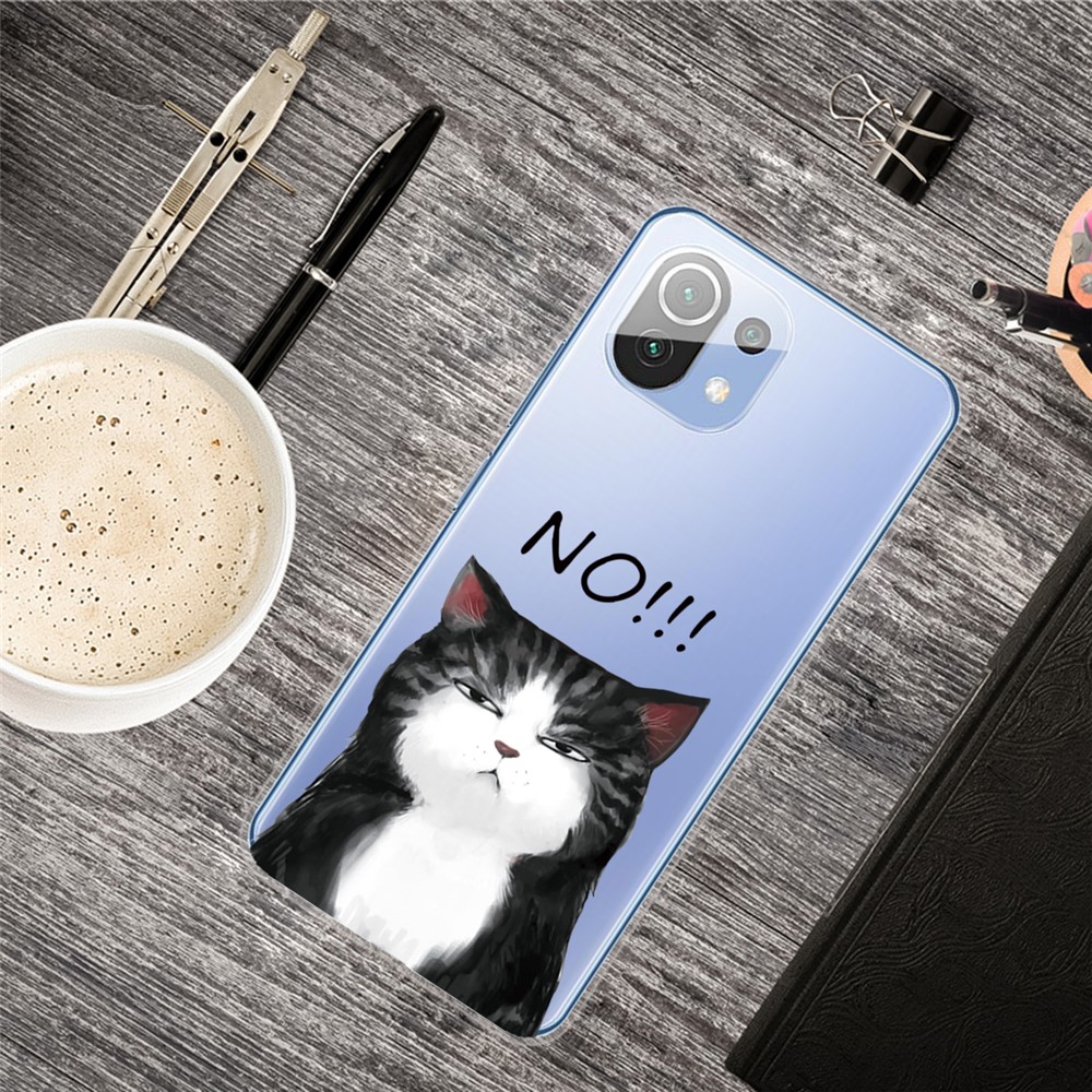 Shock-proof Stylish Pattern Printing TPU Phone Case for Xiaomi Mi 11 Lite 4G/5G - Angry Cat-2