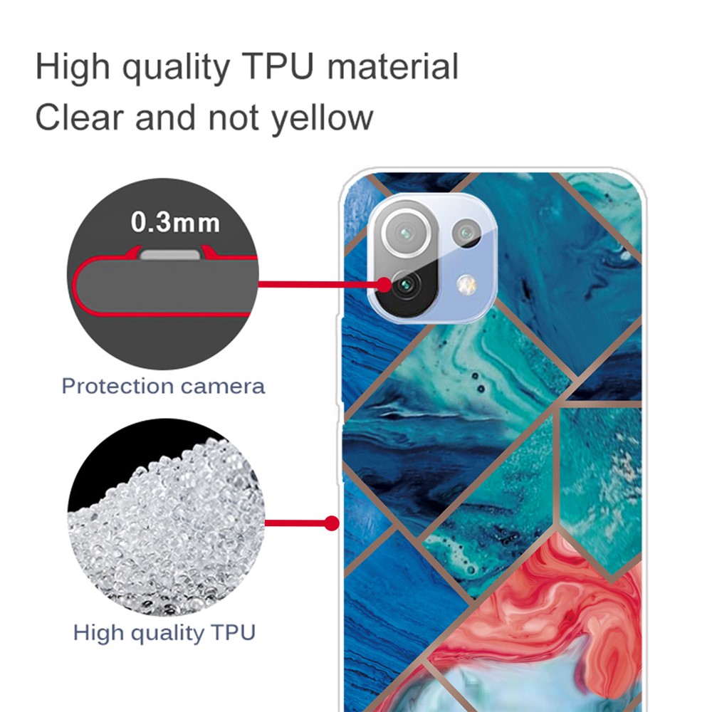 Marble Pattern Printing Flexible TPU Covering Case for Xiaomi Mi 11 - Style A-3
