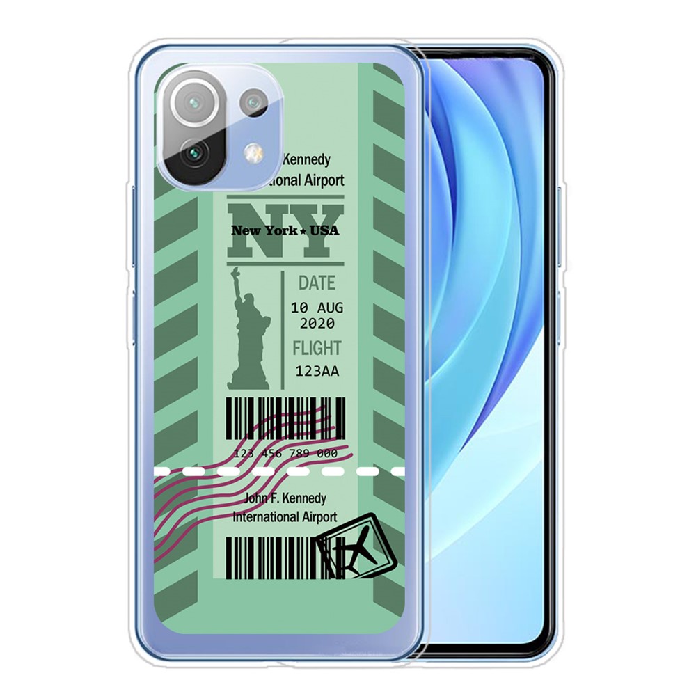 Boarding Check Stylish Pattern Printing Cell Phone Protector Cover for Xiaomi Mi 11 - NY-1