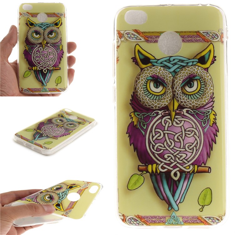 Pattern Printing IMD TPU Protective Case for Xiaomi Redmi 4X - Owl-1