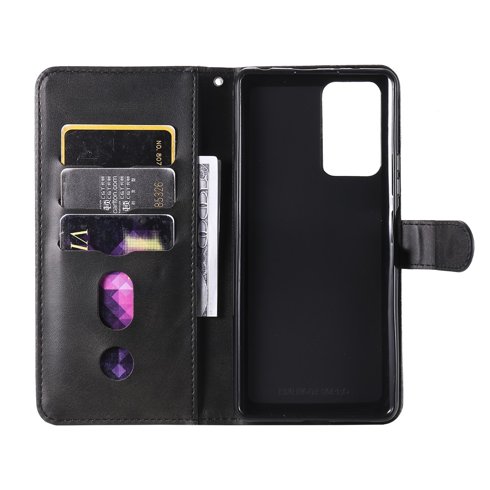 Zipper Pocket Design Wallet Stand Leather Protective Phone Case Shell for Xiaomi Redmi Note 10 Pro / Note 10 Pro Max - Black-6