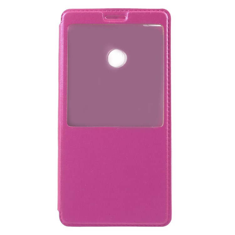 View Window Leather Folio Shell with Stand for Xiaomi Mi Max 2 - Rose-2