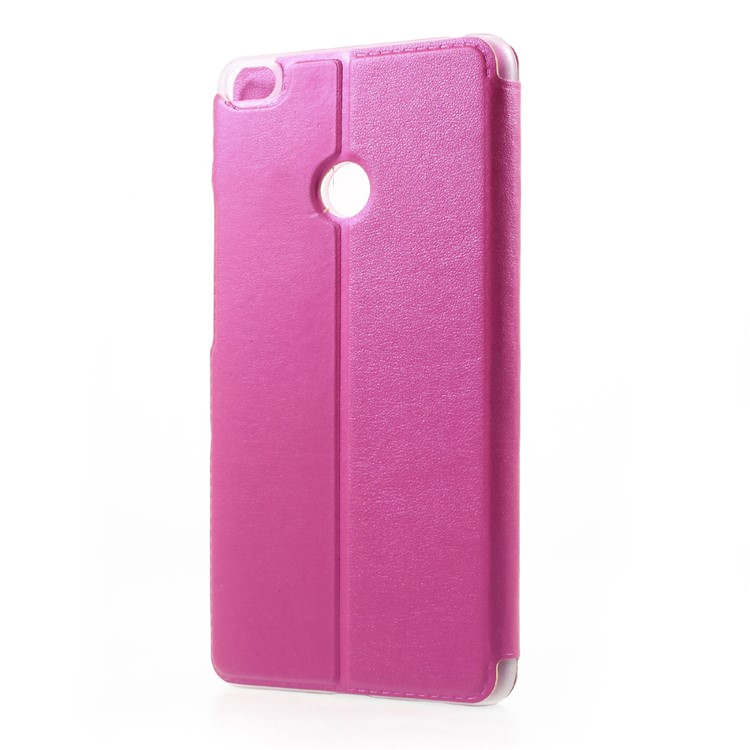 View Window Leather Folio Shell with Stand for Xiaomi Mi Max 2 - Rose-3