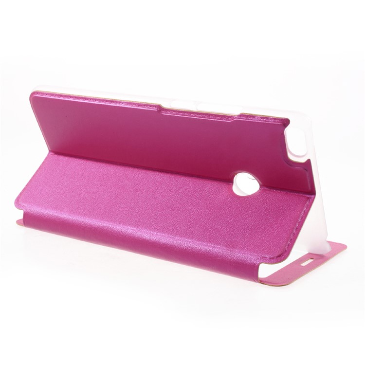 View Window Leather Folio Shell with Stand for Xiaomi Mi Max 2 - Rose-4