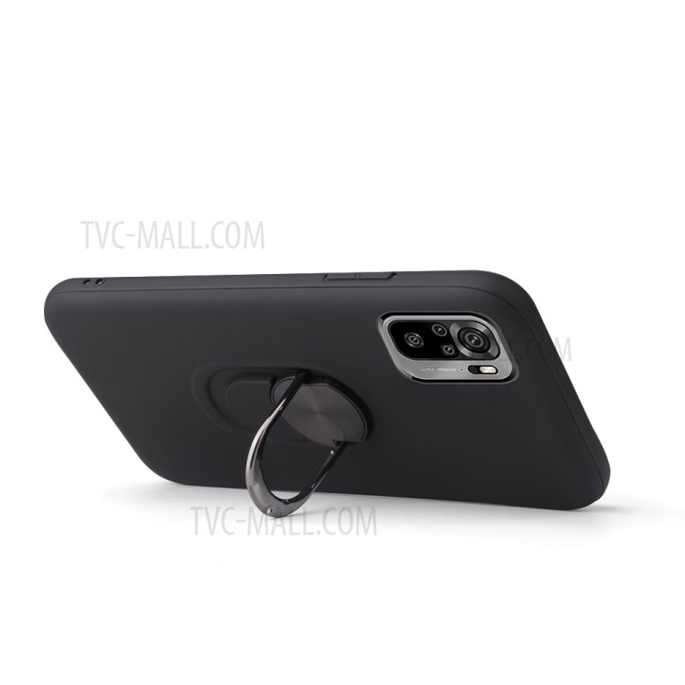 Detachable 2 in 1 PC + TPU Hybrid Case with Finger Ring Kickstand for Xiaomi Redmi Note 10 4G - Rose Gold-2