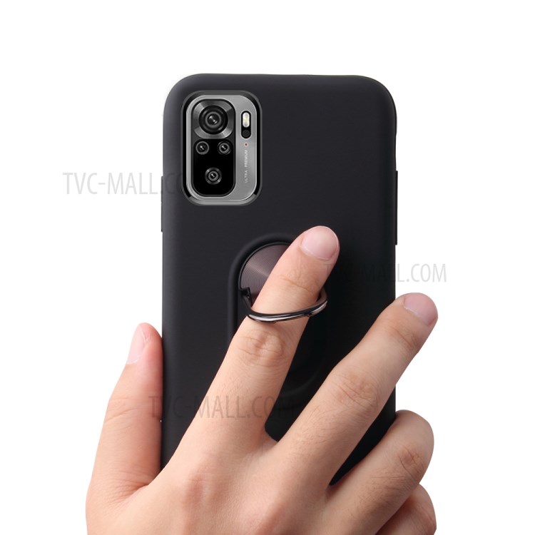 Detachable 2 in 1 PC + TPU Hybrid Case with Finger Ring Kickstand for Xiaomi Redmi Note 10 4G - Rose Gold-3