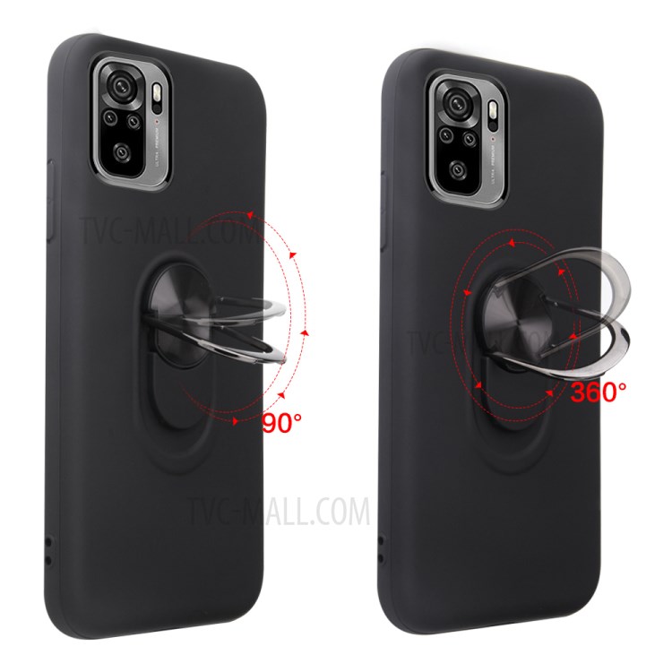Detachable 2 in 1 PC + TPU Hybrid Case with Finger Ring Kickstand for Xiaomi Redmi Note 10 4G - Rose Gold-4