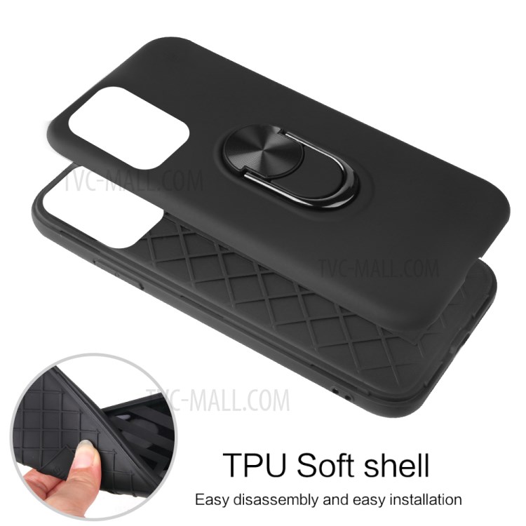Detachable 2 in 1 PC + TPU Hybrid Case with Finger Ring Kickstand for Xiaomi Redmi Note 10 4G - Rose Gold-5
