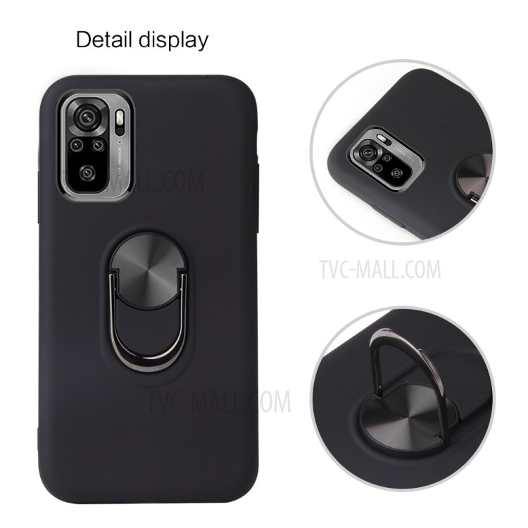 Detachable 2 in 1 PC + TPU Hybrid Case with Finger Ring Kickstand for Xiaomi Redmi Note 10 4G - Rose Gold-6