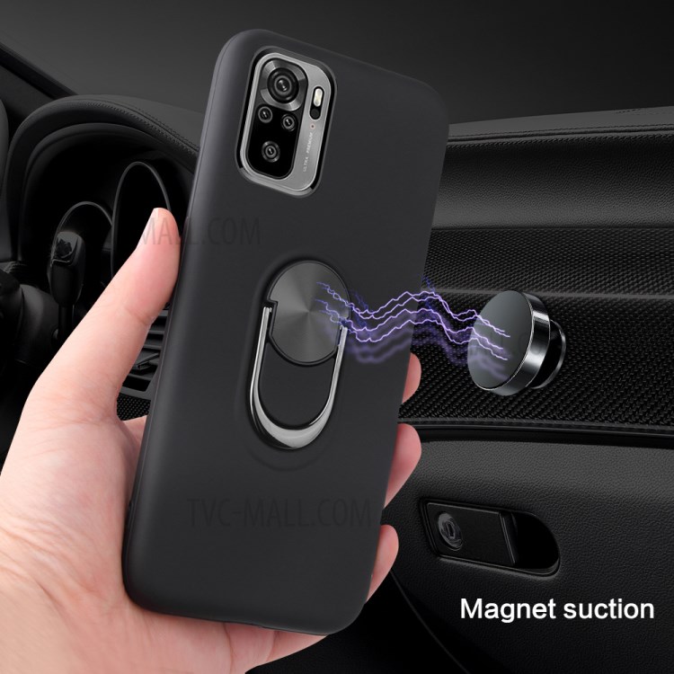 Detachable 2 in 1 PC + TPU Hybrid Case with Finger Ring Kickstand for Xiaomi Redmi Note 10 4G - Rose Gold-8